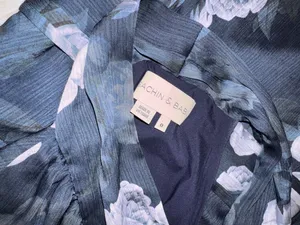 New Sachin & Babi Kayla Floral Crinkle Georgette Sleeveless Gown Sz 0 thumbnail 5