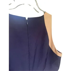 JCrew Suiting Color Block 100% Wool Sleeveless Sheath Dress Blue / Beige 12 thumbnail 3
