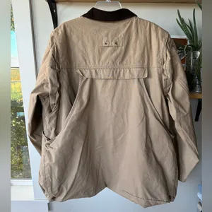Cabela’s Tan Brown Corduroy Collar Quilated Canvas Barn Jacket Chore Coat 2XL thumbnail 2