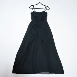 Alice + Olivia Shakira Bustier Sheer Mesh Overlay Tank Long Maxi Dress Black 4 thumbnail 1