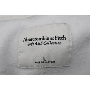 Abercrombie & Fitch Soft A&F White Fleece Button Down V-Neck Sweater Size Large thumbnail 3