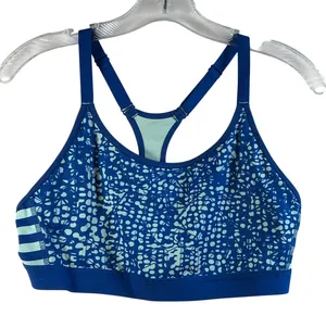 Champion UODRYA Blue White Floral‎ Stripe Sports Bra Racerback Athletic XXL thumbnail 1