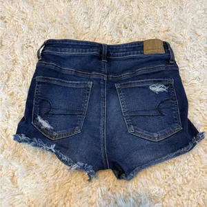 American Eagle Outfitters Blue Distressed Jean Shorts thumbnail 6