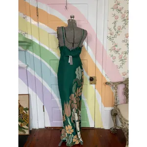 Anthropologie Bl^nk London Green Tropical Lace Maxi Slip Dress NWT S thumbnail 3