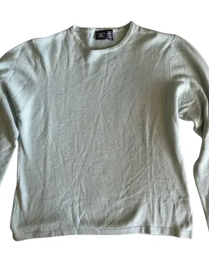 Cutter & Buck Silk Cashmere Crewneck Sweater Ladies Size L Y2K Minimalist Preppy thumbnail 2