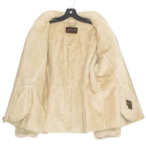 Guess Jacket Genuine Leather Vintage Penny Lane Y2K Faux Fur Lined Aviator Large thumbnail 2