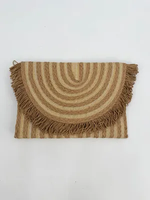 Straw Clutch Women’s Handbag Fringed Boho Vacation Envelope thumbnail 4