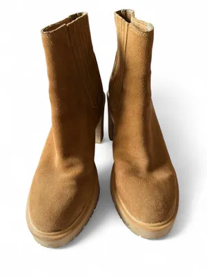 Dolce Vita Women’s Castor H20 Waterproof Suede Ankle Boot Chunky Heel Camel thumbnail 2