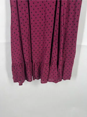 Blue Rain Burgundy Polka Dot Wrap Mini‎ Dress thumbnail 10