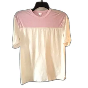 SKIMS Cotton Jersey Colorblock T Shirt Pink Cream XS thumbnail 3