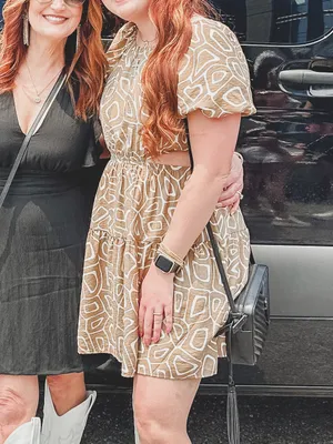 Blu Pepper Tan & White Cutout Tiered Mini Dress thumbnail 2