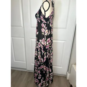 Free‎ People NWT Garden Party Black Purple Floral Maxi Dress Small Wedding Guest thumbnail 4