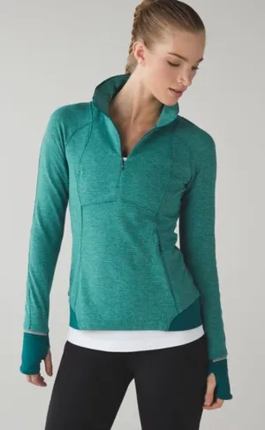 lululemon athletica runderfulTeal Half-Zip Pullover thumbnail 1