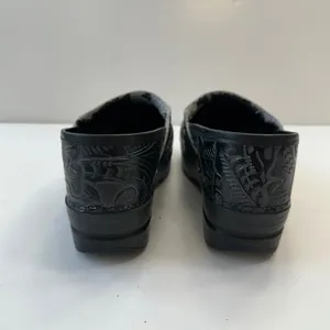 Dansko Leather Clogs Embossed Slip‎ On Comfort Shoes Black Womens Size 6 thumbnail 4