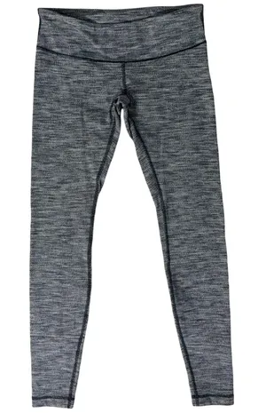 Lululemon Black Gray Circles Wunder Under Coco Pique Low Rise Leggings size 6 thumbnail 1