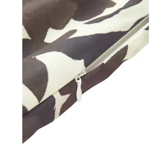 COMMENSE Backless Print Split Zipper Dress COLOR - Brown, Size Small NWT thumbnail 5