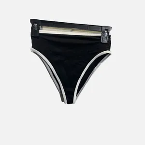 Shade & Shore Womens High Waist High Leg Bikini Bottom‎ Black White XS thumbnail 2