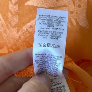 NeverFullyDressed Apricot Orange Palm Vienna Short Sleeve Midi Satin Wrap Dress thumbnail 5