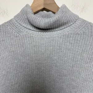 J.‎ Crew Women Cotton Cashmere Turtleneck Sweater Small Gray Shaker Knit Luxury thumbnail 2