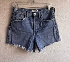 AGOLDE Blue Denim Cutoff Shorts thumbnail 1