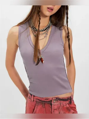 NWOT Free People We The Free Neria Tank - purple dove - XS thumbnail 5