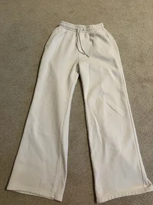 Abercrombie Wide-Leg Sweatpants Cream thumbnail 1