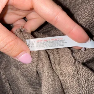 Free People Free-est Hoodie Women Med Brown Excellent Terry Beach Poncho V-Neck‎ thumbnail 3