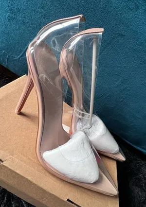 Clear Nude Pointed Toe Stiletto Heels Transparent Pumps US 8.5 EU 39 New thumbnail 1