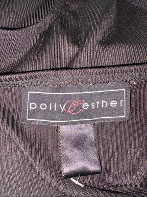 Polly & Esther Black Lace Trim Ribbed Bodysuit thumbnail 3