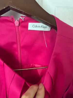 Calvin Klein hot pink work dress stylish cotton blend work attire size 6 thumbnail 2