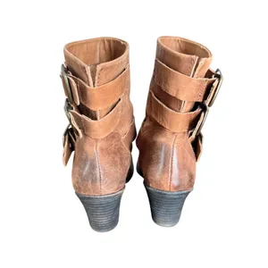 Lucky Brand Tommie Tan Leather Triple‎ Buckle Moto Ankle Boots 6.5M LP gorpcore thumbnail 5