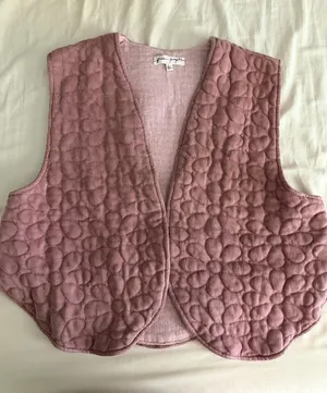 Free people Bali folk daisy floral pink vest large thumbnail 1