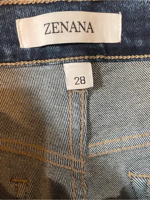 Zenana Cropped Wide Leg Jeans Med Wash Raw Hem Cropped Sz 28 X 23 High Rise thumbnail 6