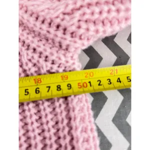 Pink Chunky Knit Button-Up Cardigan Sweater – Size Large Description: thumbnail 2