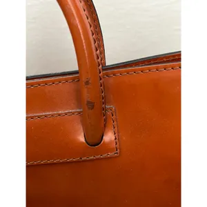 Pratesi Firenze Italian cognac Leather square Satchel Brown cross body bag thumbnail 13