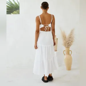Blanco By Nature White Cutout Maxi Dress – Size M – Made in Peru thumbnail 4