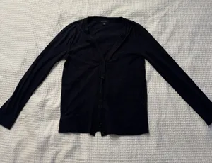 J Crew Women's Cardigan Blue V-Neck Button Down Small Old Money Classic thumbnail 1
