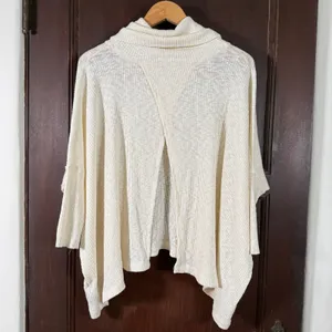 FREE PEOPLE | FP Beach Cream Rib Knit Flyaway Back Cowl Neck Sweater thumbnail 5