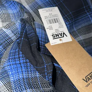 NWT Vans camden check slip dress in blue XS thumbnail 10