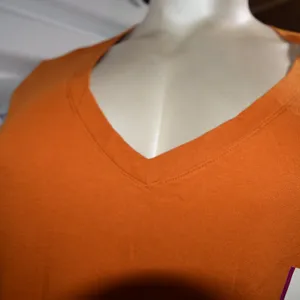 Ava & Viv Women's V-Neck Short Sleeve T-Shirt 4X Cotton Rust Orange thumbnail 2