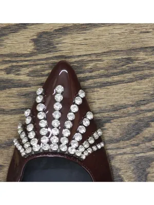 A New Day Womens Serafina Heels Rhinestone Patent 94661782 Burgundy Red 7M thumbnail 10
