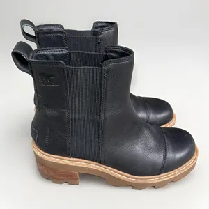 Sorel Lennox Chelsea Black Leather Waterproof Ankle Boots Womens 8.5 LL3853-010 thumbnail 5