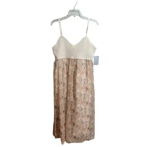 Stitchdrop Crochet Floral Maxi Dress Womens Size M Pink NWT Mixed Media Boho thumbnail 2