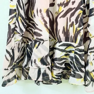 bar III Mini Dress Sz‎ 6 Pink Abstract Animal Print Ruffle Flutter Party thumbnail 6