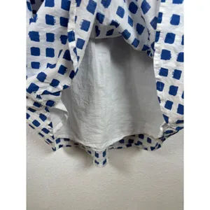Vineyard Vines Shirt Dress 8 Blue White Block Print Sleeveless Made in Italy thumbnail 7