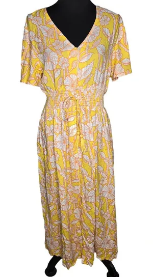 Margaux Riviera Yellow Floral Midi Dress‎ thumbnail 1