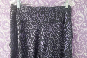 Victoria's Secret leopard print leggings in black and purple size 16/170/86a (XL). thumbnail 2