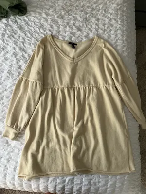 Forever 21 Cream long sleeve sweatshirt dress thumbnail 2