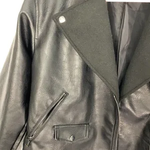 NWT |‎ Halogen Black Asymmetric Zip Mix Media Faux Leather Coat Jacket thumbnail 6