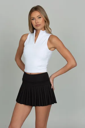 Gold Hinge White Day to Night Quarter Zip Top thumbnail 2